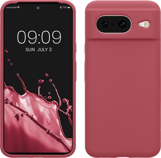 kwmobile telefoonhoesje geschikt voor Google Pixel 8 - Hoesje met siliconen coating - Smartphone case in donkerroze