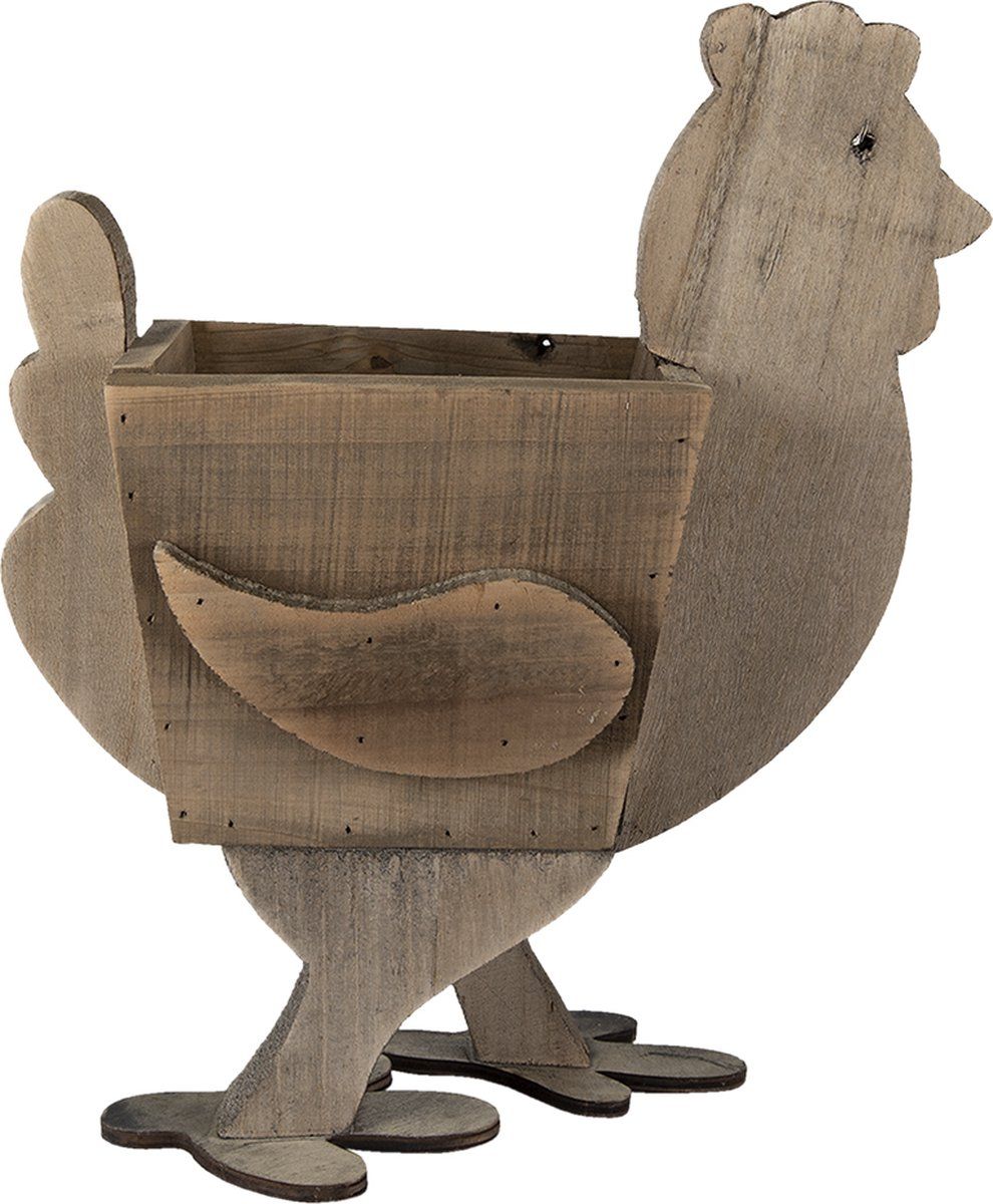 Clayre & Eef Bloempot Kip 35x18x40 cm Bruin Hout