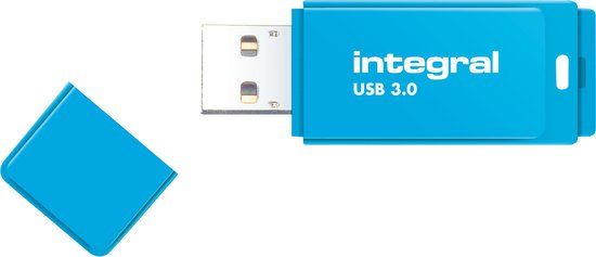 Integral 128GB USB 3.0 Flash Drive - Neon Blue