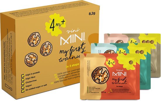 Vini Mini Walnoot Startkit- In 3 stappen - Babyvoeding - 4+ mnd