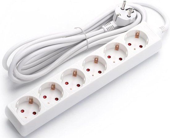 BES LED Verlengsnoer - Aigi Synci - 6 Stopcontacten - 1.5 Meter - Wit