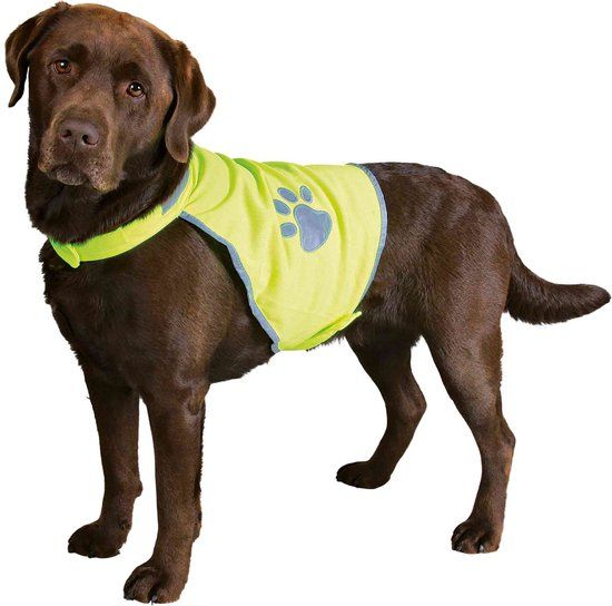 TRIXIE 30081 Veiligheidsjasje Safer Life Fluo Hond S - Kleding - 50 cm - Geel - groen