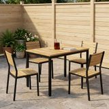 VidaXL Tuindiner tafel wit en zwart 108,5 x 55 x 75 cm