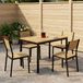 VidaXL Tuindiner tafel wit en zwart 108,5 x 55 x 75 cm