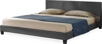 en.casa Houten bed Barcelona met bedbodem 140x200 cm donkergrijs