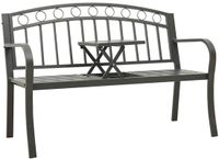 vidaXL Tuinbank met tafel 120 cm Staal Grijs