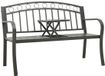 vidaXL Tuinbank met tafel 120 cm Staal Grijs