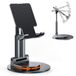 BHHB Mobiele telefoonstandaard, verstelbaar, telefoonhouder, tafel, mobiele telefoonstandaard met 360 graden draaibare voet, voor smartphones, iPad Mini, Kindle en meer (zwart)