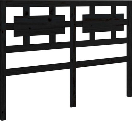 vidaXL Hoofdbord 185,5x4x100 cm massief grenenhout zwart