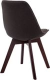 CLP Borneo V2 Set van 4 eetkamerstoelen - Stof donkergrijs walnoot