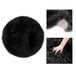AmeliaHome Tapijt lamsvacht kunstbont hoogpolig bedkleed Dokka zwart ⌀45 cm