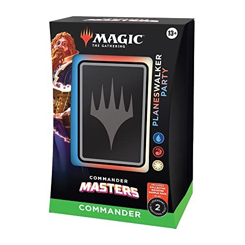 Magic The Gathering Commander Masters Commander Deck - Planeswalker Party (100-Card Deck, 2-Card Collector Booster Sample Pack & Accessoires)