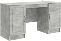 vidaXL Bureau Betongrijs 142,5 x 50 x 75 cm Bewerkt hout