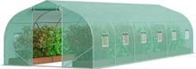 VEVOR Kas met inloop, afmetingen 29,53 x 9,84 x 6,6 voet, verzinkt frame, PE-afdekking, kleur: groen