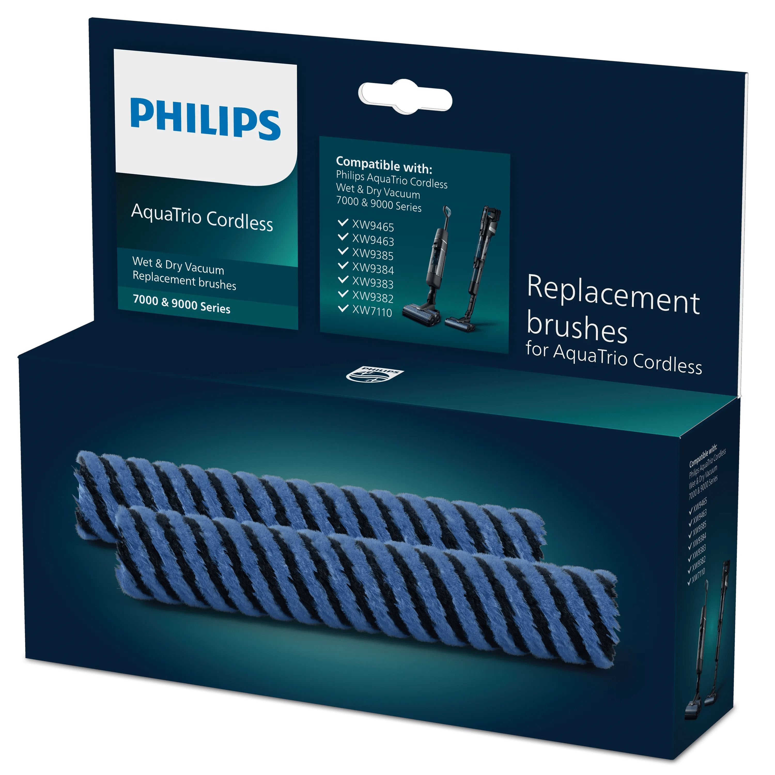 Philips AquaTrio Cordless XV1793/01 - Vervangende Borstels - Blauw - 2 Stuks