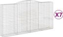 vidaXL Gabions - 7 pièces - voûté - 400x50x200/220 cm - fer