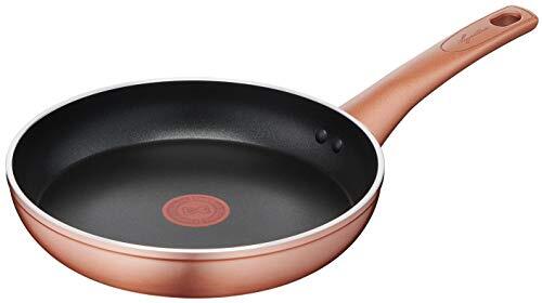 Lagostina Ramata antiaanbaklaag van aluminium Ø 26 cm met koperlook, gastpan en oven met thermo-signaal kookindicator, titanium Easy-coating, ergonomische handgreep van bakeliet