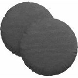 Coussin de siège 2 pièces gris foncé Ø30 x 13 cm