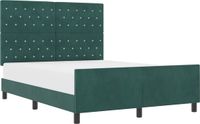 vidaXL Boxspringbed met hoofdeinde, donkergroen, 140 x 200 cm, fluweel