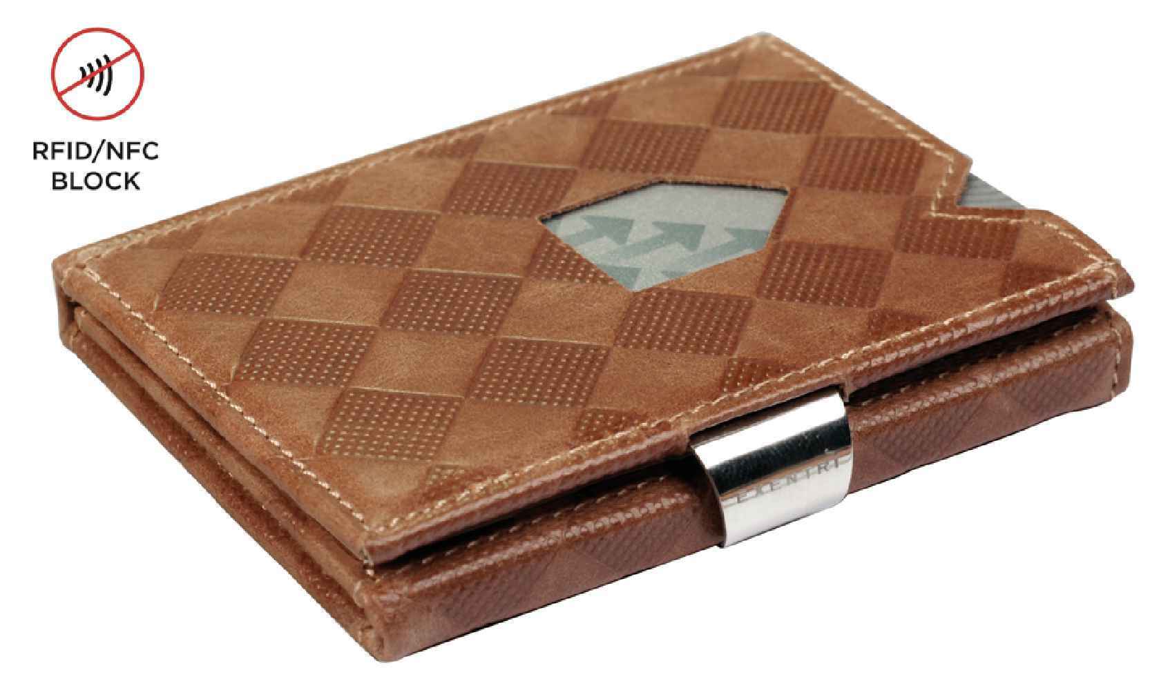 Exentri Leather Wallet Sand chess