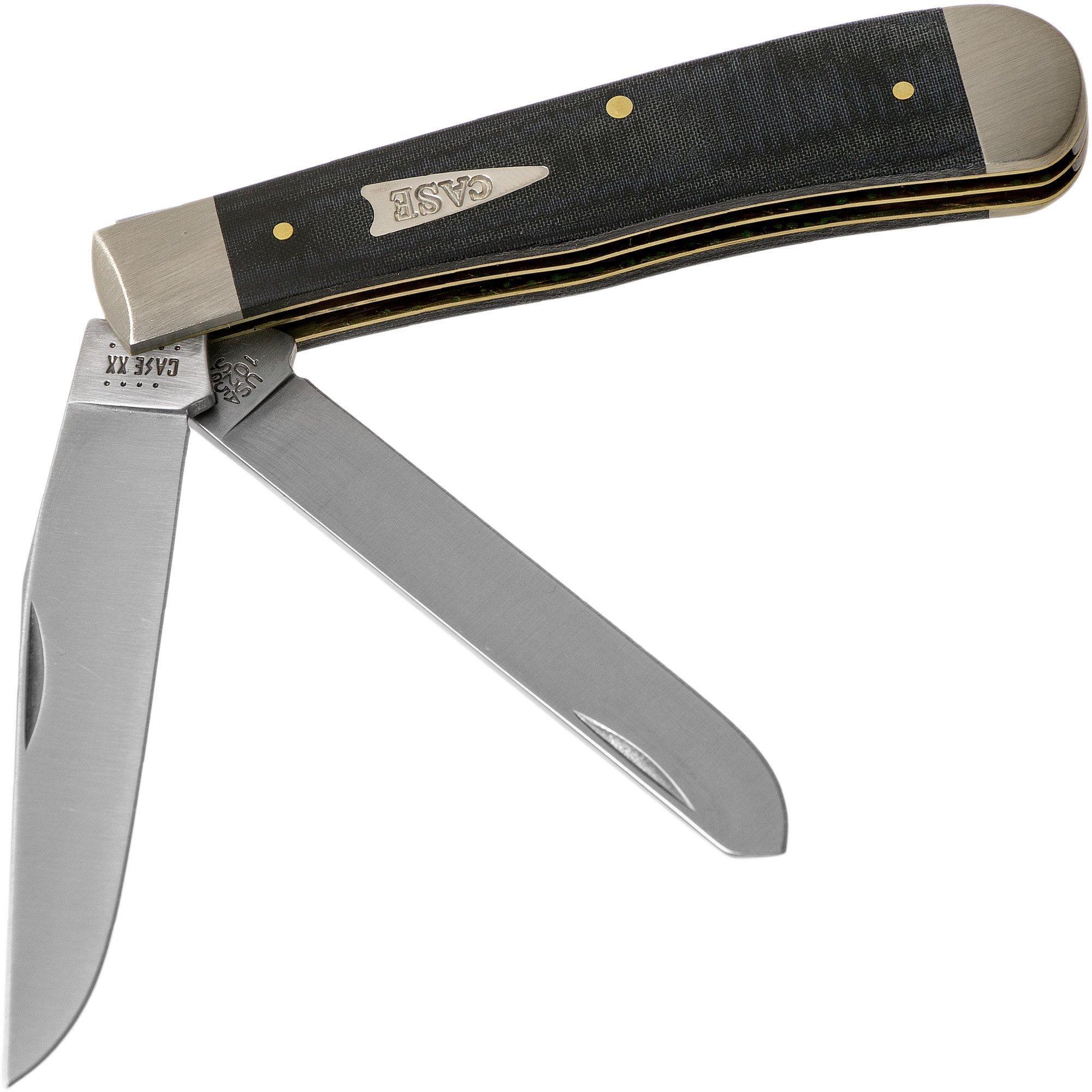 Case Knives Case Trapper Smooth Black Micarta, 27730, 10254 SS zakmes