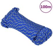 vidaXL Corde de bateau 4 mm 100 m polypropylène bleu