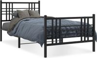 vidaXL Bedframe met hoofd- en voeteneinde metaal zwart 100x200 cm