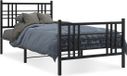 vidaXL Bedframe met hoofd- en voeteneinde metaal zwart 100x200 cm