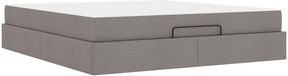 vidaXL Bedframe met matras 2-persoons Taupe Stof