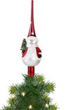Inge-glas Inge Christmas sneeuwpop piek - Glas - Wit - 28 cm