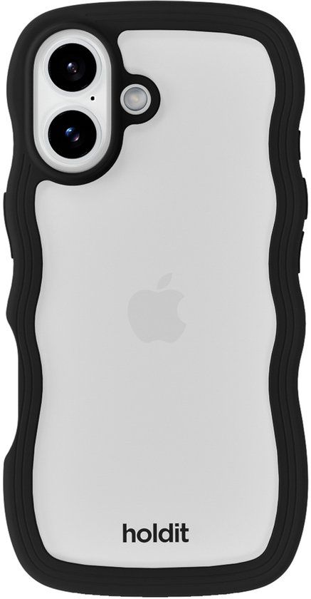 Holdit Wavy Case geschikt voor Apple iPhone 17 - Black / Transparent