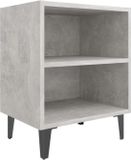 vidaXL Nachtkastje met metalen poten 40x30x50 cm betongrijs