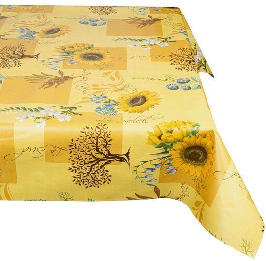 ANRO Tafelkleed Zonnebloemen Meerkleurig Ovaal 180x140cm Rechte rand Afwasbaar Waterafstotend
