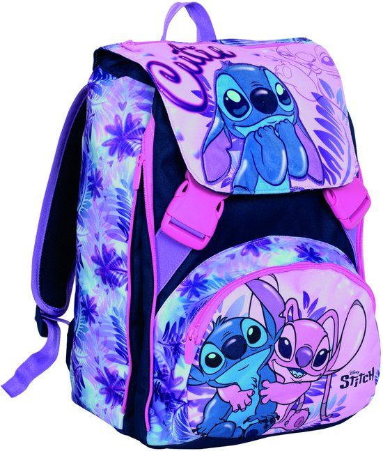 Seven Unisex kinderen uitbreidbare rugzak Lilo en Stitch rugzak (1 stuk), lichtblauw roze (meerkleurig), Taglia unica, Uitbreidbare rugzak