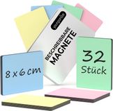 YOURGANIZE® 32 beschrijfbare magneten - 8 x 6 cm (maat L), 4 kleuren