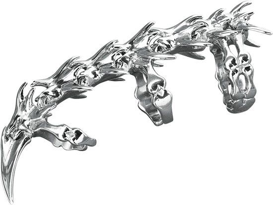 etNox hard and heavy etNox Backbone Dames Ring - zilverkleurig