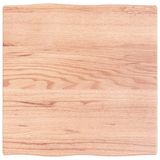 VidaXL Tafelblad Natuurlijke Rand Eikenhout Lichtbruin 60x60x(2-4) cm