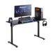 Noua Dot Gaming-bureau, RGB, ergonomische speeltafel, gaming-station voor pc-computer, monitor, kabeldoorvoeringen, bekerhouder en hoofdtelefoonhaken, 113 x 60 x 75 cm