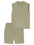 SCHIESSER - Pyjama kort - Heren - Jade - Effen - Mouwloos - Katoen/Polyester