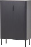 WOOOD Gunnar 2-Deurs Kast - Grenen - Matzwart - 135x85x39 cm