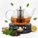 Vaja Theepot Fay 1 Litre avec Filtre et Chauffe-plat - Noir