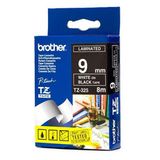 Brother TZE-325 Ruban d'étiquettes - 9mm Noir sur Blanc - 8m