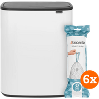 Brabantia Bo Touch Bin 2 x 30 Liter White + Vuilniszakken (120 stuks)