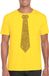 T-shirt fun - met stropdas - in glitter goud - heren - korte mouwen - carnaval - vip - glamour XXL