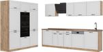 Vicco Complete keukeneenheid R-Line, Wit landelijk/Goudkleurig Eiken, 180 cm goudkleurig eiken werkblad