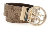 Guess Noelle Verstelbare en Omkeerbare Dames Broekriem - Latte Logo - Maat M