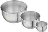 ZWILLING Fresh & Save Bowls 3-delige kommenset, roestvrij staal, S-12 cm, M-18 cm, L-24 cm, zilver