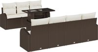 vidaXL Tuinbank - Set - 8 - st - Bruin - Poly - Riet