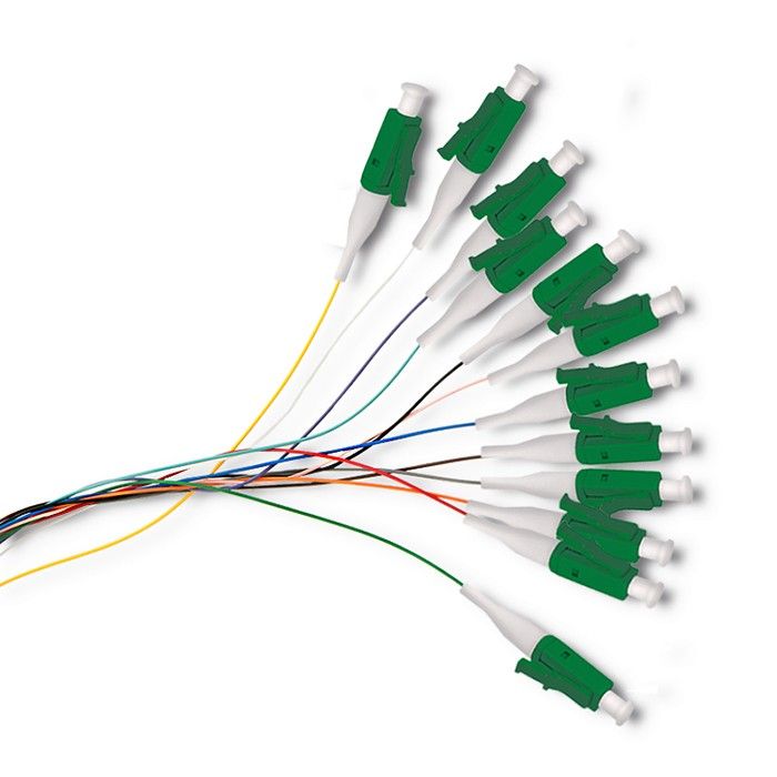 Qoltec 12 x Pigtail glasvezel LC/APC | Singlemode | G657A2 | 2m