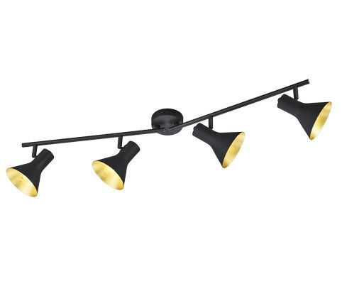 Trio Spot Nina zwart/goud E14 4x28W draaibaar